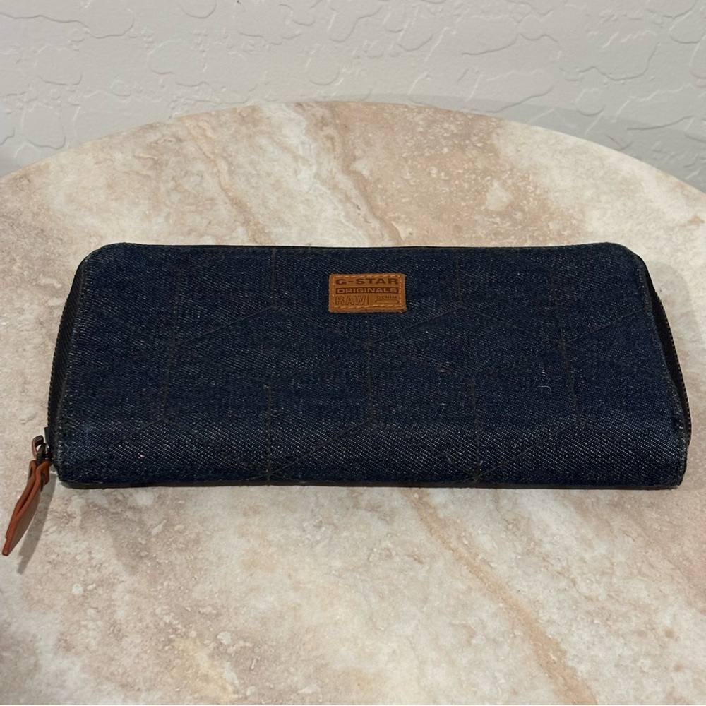 G-Star denim zip around continental wallet